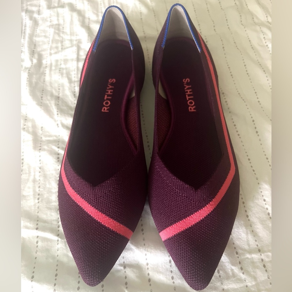 Rothy's Pink Neon Line Points sz 10